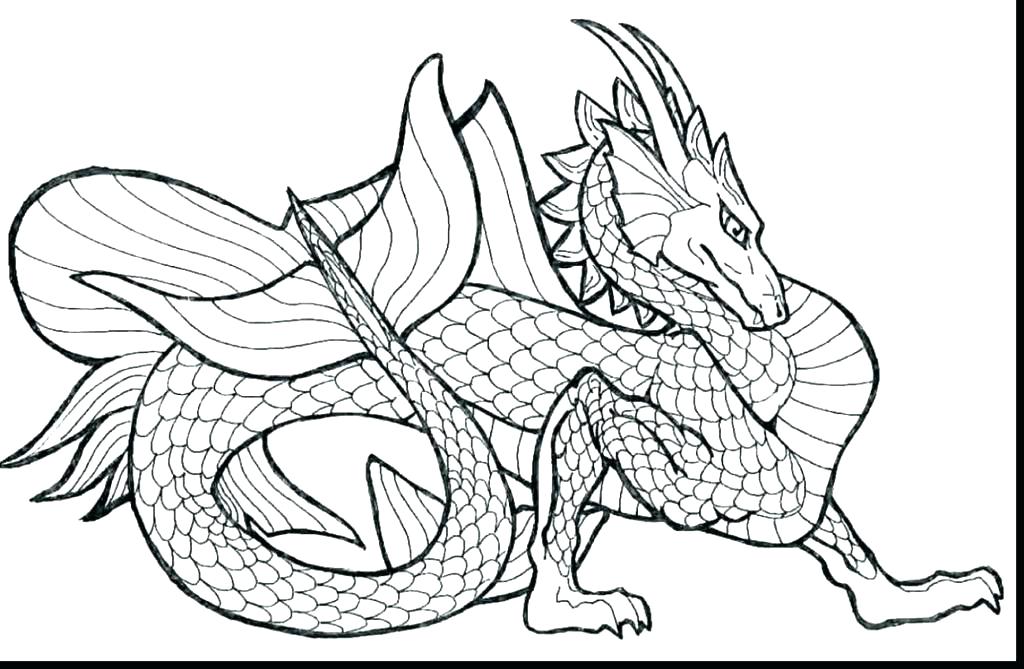 1024x669 Realistic Dragon Coloring Pages