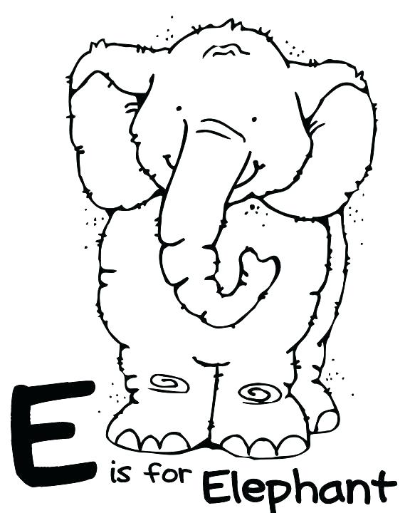 576x720 Elephant For Coloring Elephant Color Pages Letter E Coloring Pages