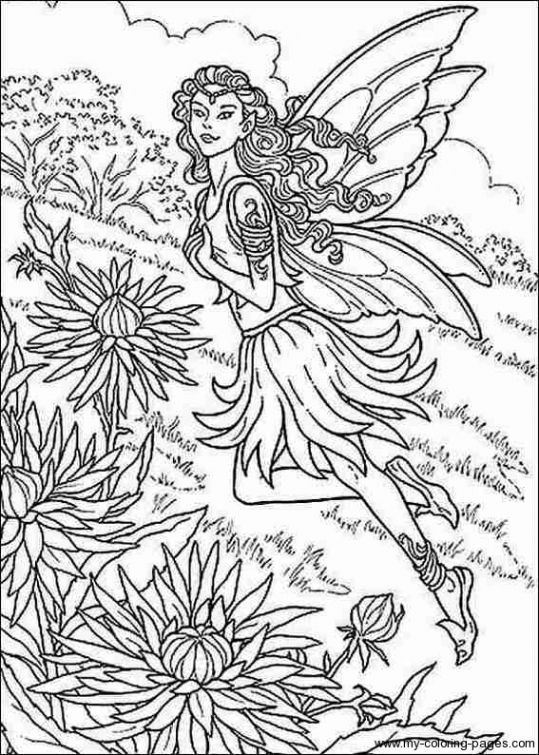 Realistic Fairy Coloring Pages