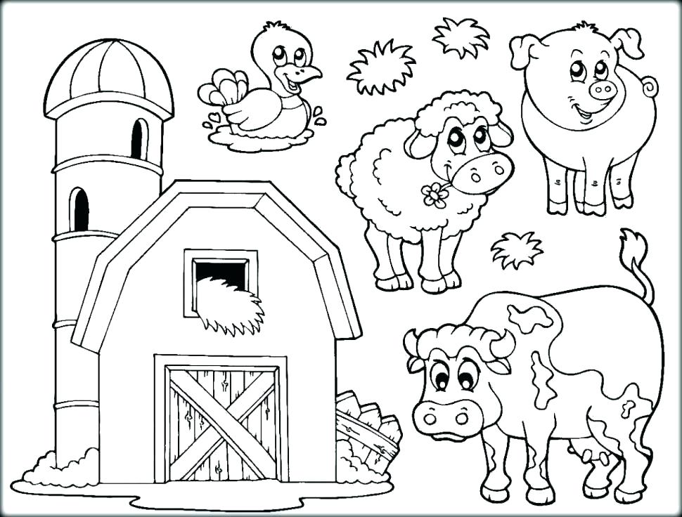 970x736 Realistic Farm Animal Coloring Pages Free Animals 1