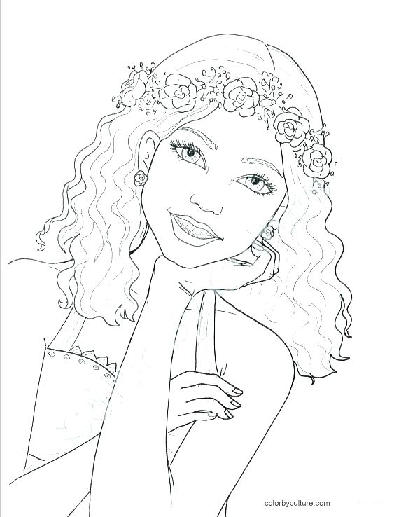 570x738 Printable Girl Coloring Pages Jenonime Printable Girl Coloring