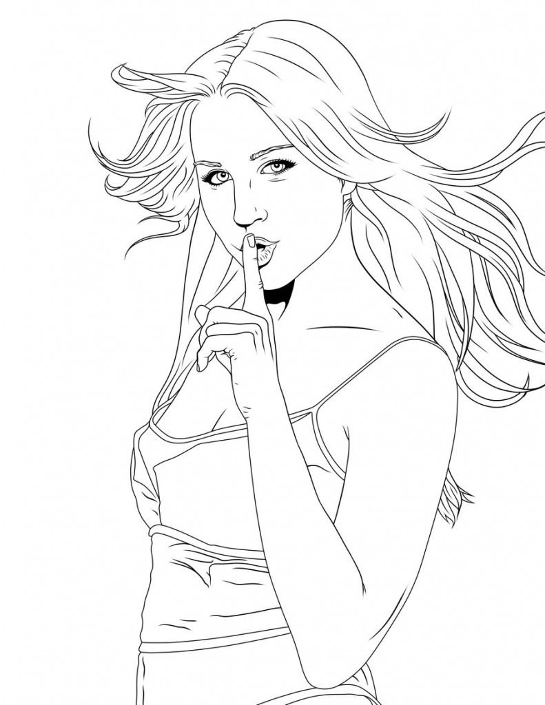 791x1024 Realistic Coloring Pages Of Girls