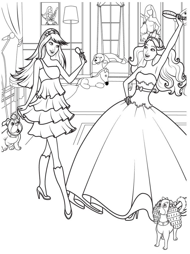 768x1024 Pictures To Color And Print Girls Barbie Coloring Pages