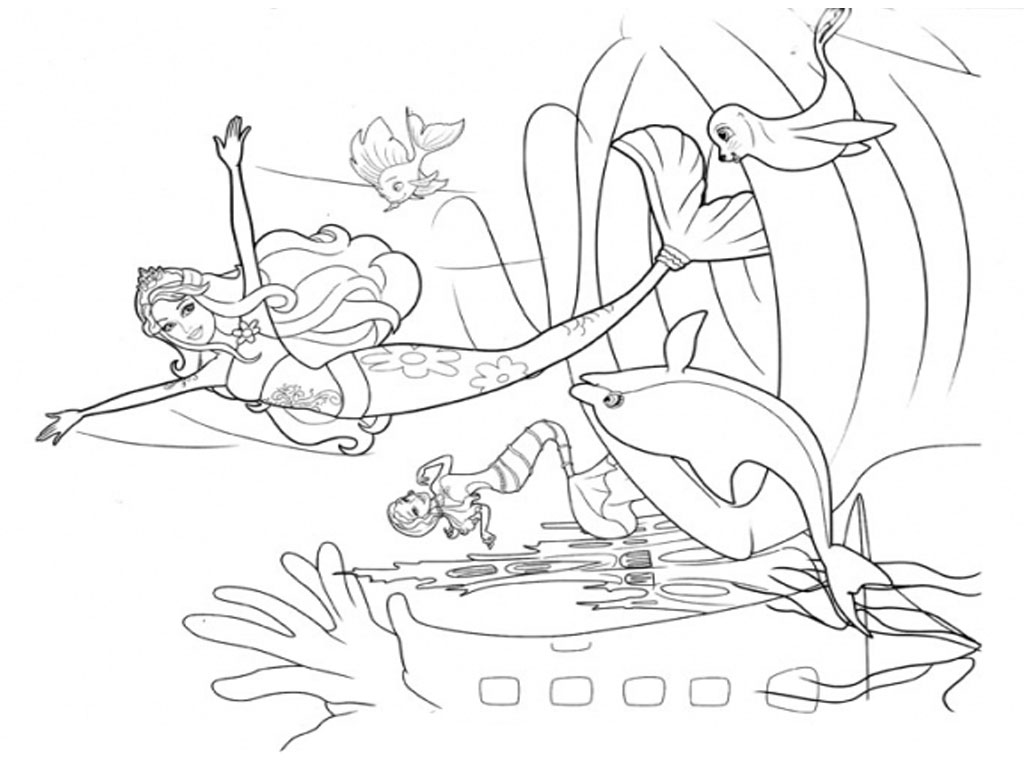 1024x768 Barbie Coloring Pages For Girls Realistic Coloring Pages
