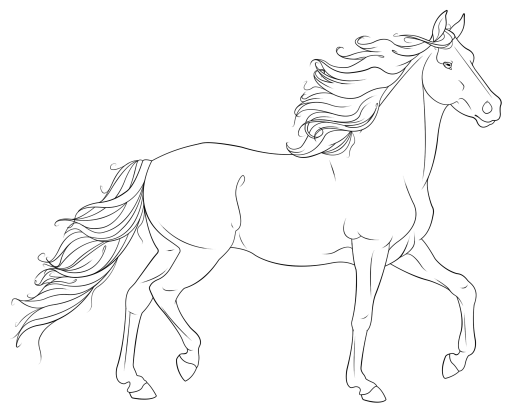 1024x826 Realistic Horse Coloring Pages