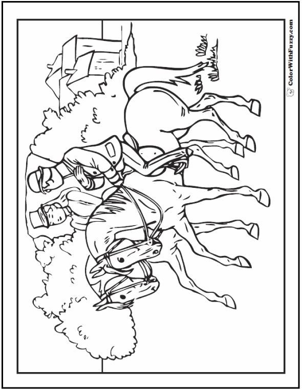 590x762 Realistic Horse Coloring Pages Lady And Gent