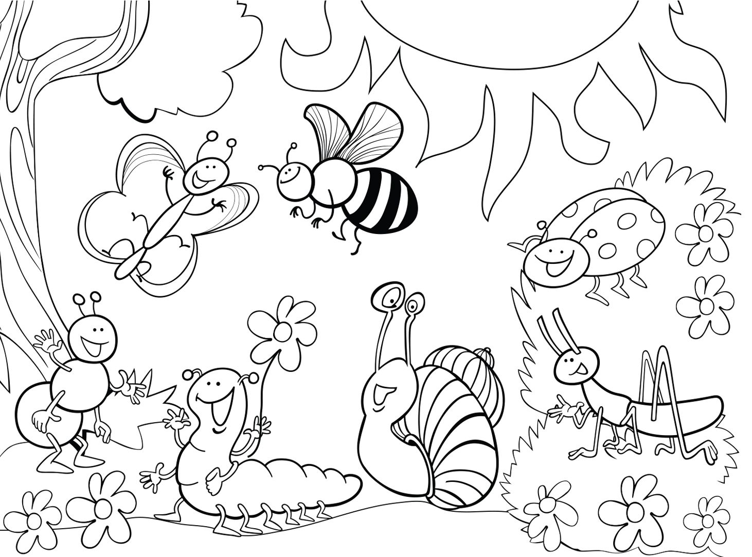 Realistic Insect Coloring Pages