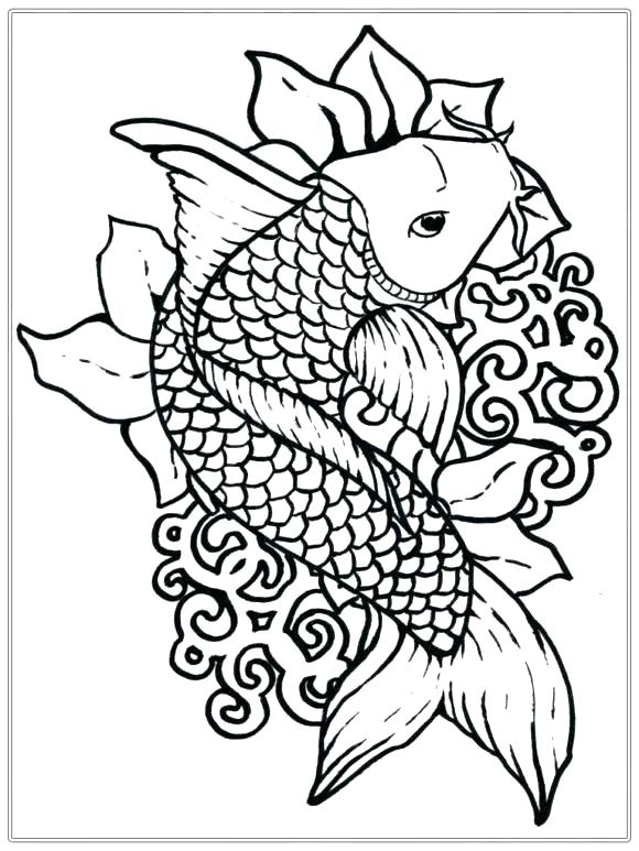 580x773 Realistic Fish Coloring Pages Ocean Fish Coloring Pages Realistic