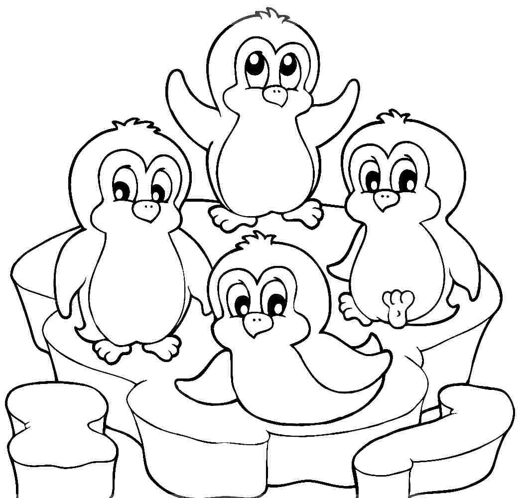 1054x1000 Cute Penguins Coloring Pages Printable Coloring For Kids 2018