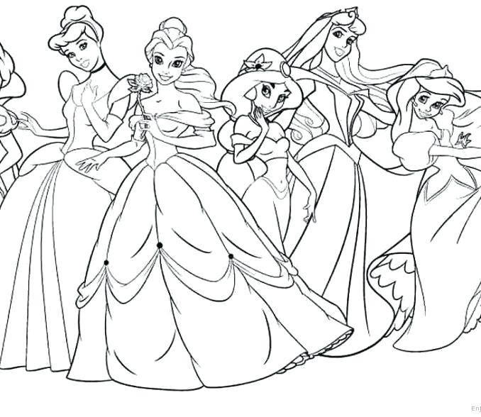 678x588 All Princess Coloring Pages All Coloring Pages 3 All Princesses