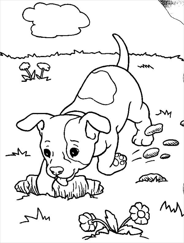 600x790 Puppy Coloring Pages