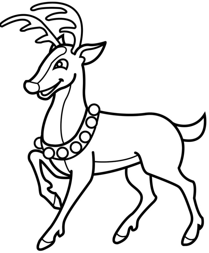700x845 Rudolph Very Happy Christmas Day Coloring For Kids