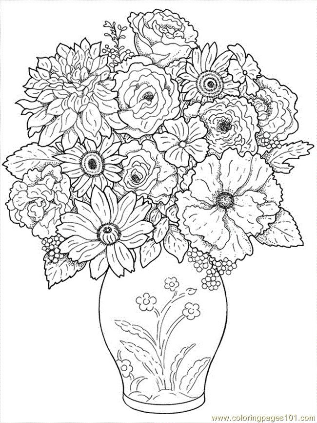 650x866 Realistic Flower Coloring Pages Download And Print Rose Colouring