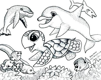 400x318 Sea Creature Coloring Pages Cool Sea Animals Coloring Pages Ocean