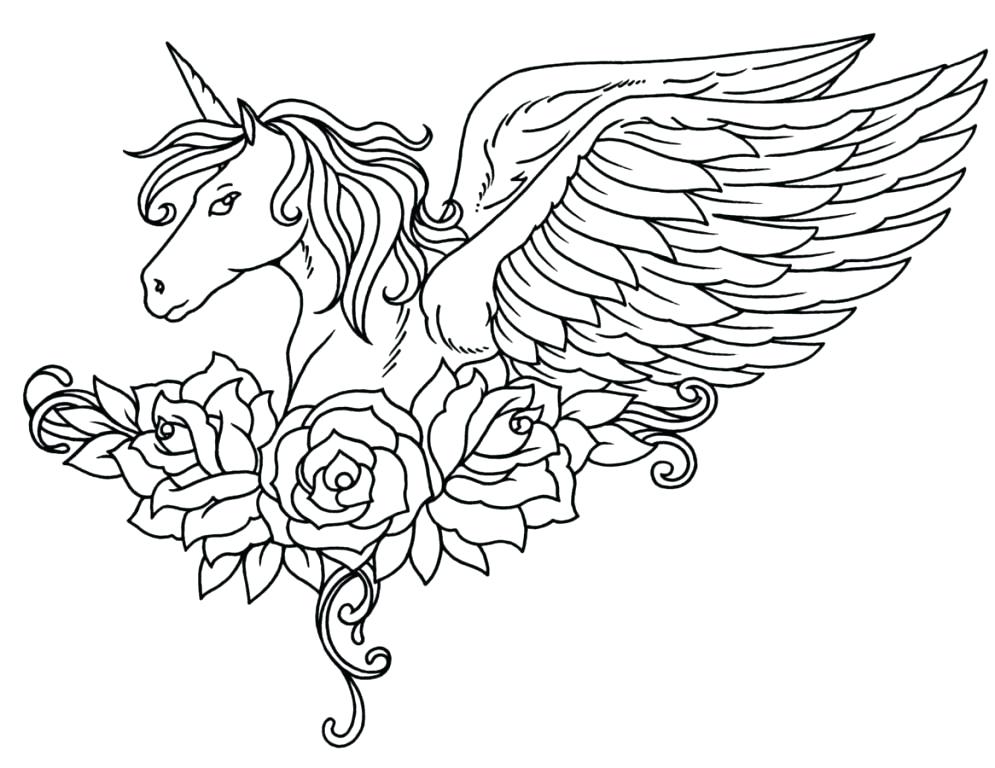 995x768 Realistic Unicorn Coloring Pages Download And Print For Free
