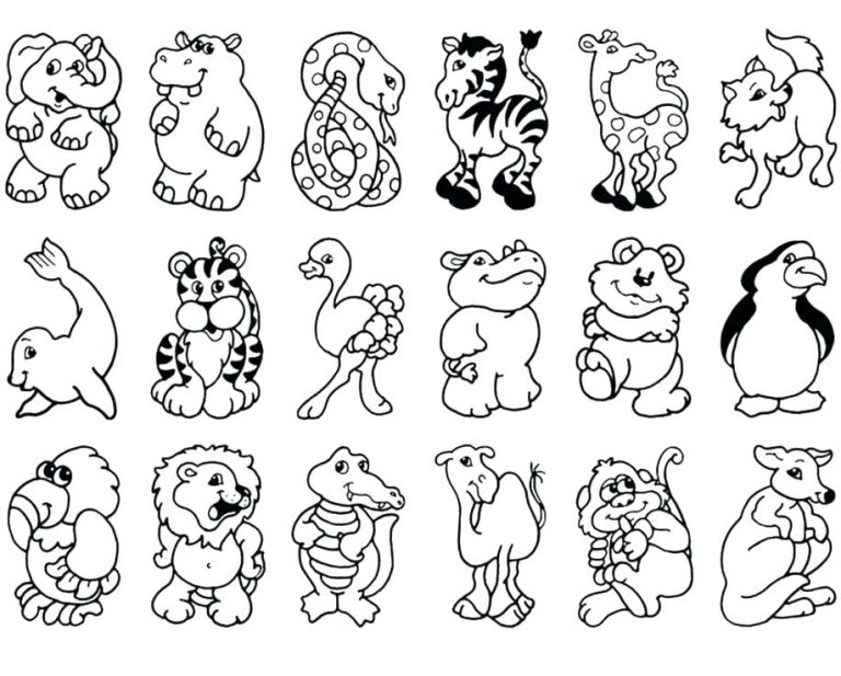 768x617 Cute Wild Animals Coloring Pages Copy Animal Colouring Rhinoceros