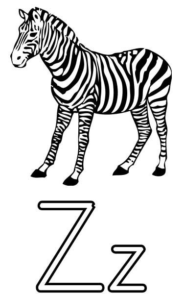 376x600 Zebra Coloring Page Alphabets Chess
