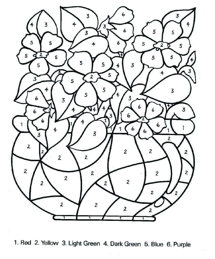 736x889 Beautiful Color By Number Coloring Pages Or Numbered Coloring