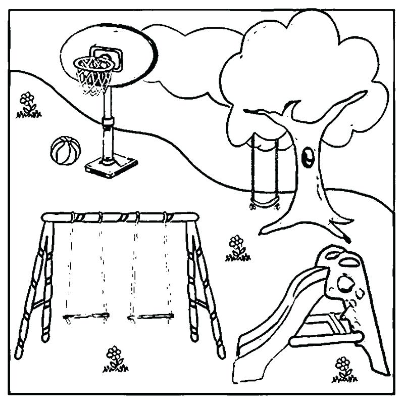800x795 School Playground Coloring Pages Playground Coloring Pages Great