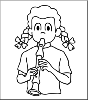 304x347 Clip Art Girl Playing Recorder Bampw I Abcteach