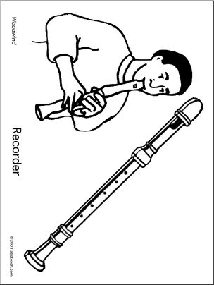 304x404 Coloring Page Recorder Abcteach