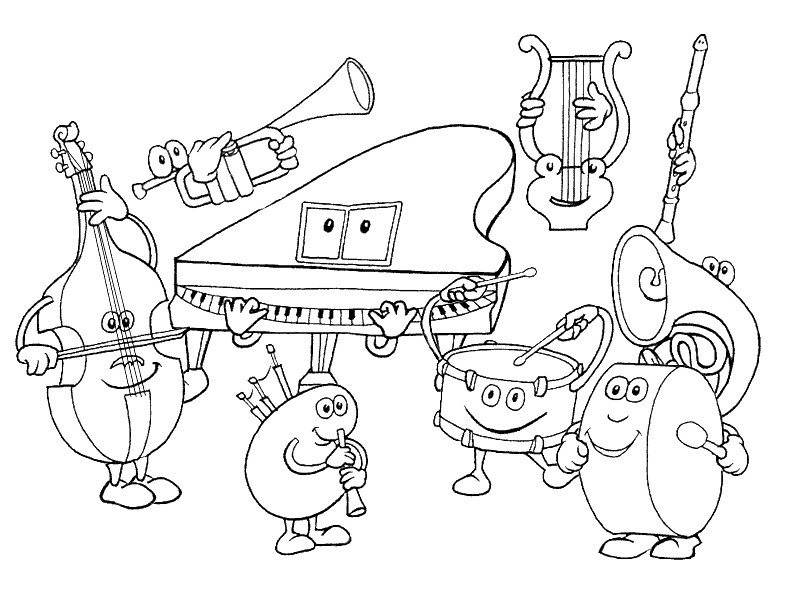 800x600 Instrument Coloring Pages