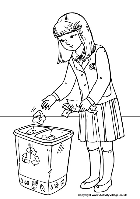 460x650 Throw Litter In The Bin Colouring Page