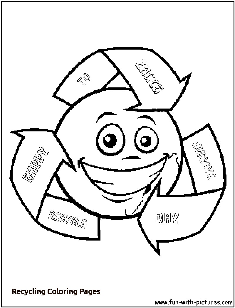 800x1050 Recycling Coloring Pages With Boys And Trash Free Recycle Symbol