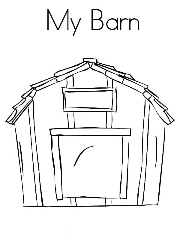 Red Barn Coloring Page