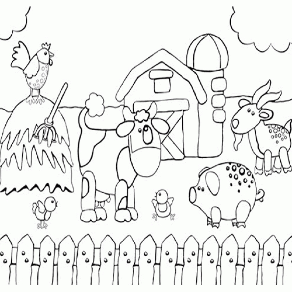 1024x1024 Exclusive Design Farm Animal Coloring Pages Free Printable