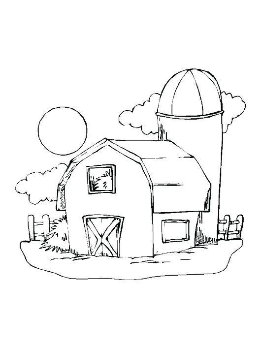 530x707 Barn Coloring Page Farm Barn Colouring Pages