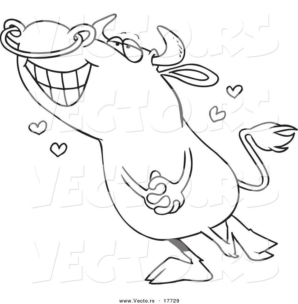 1024x1044 Vector Of A Cartoon Infatuated Bull