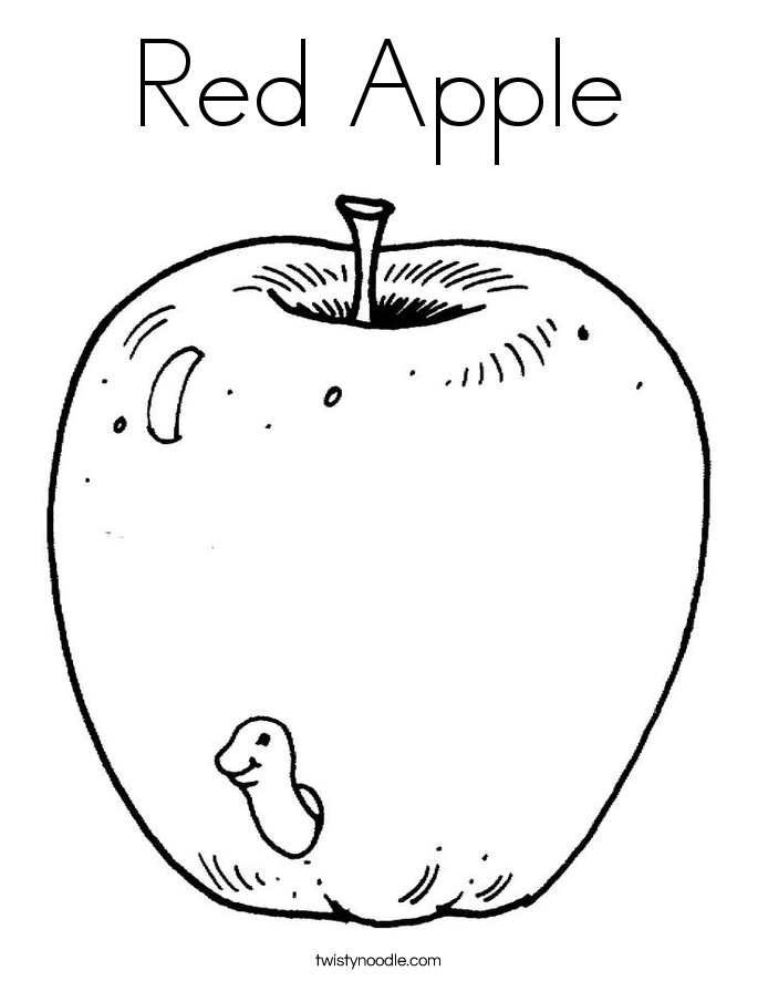 685x886 Red Apple Coloring Page