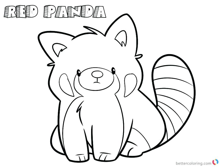 920x700 Red Panda Coloring Pages Cartoon Line Art Drawing Free Printable