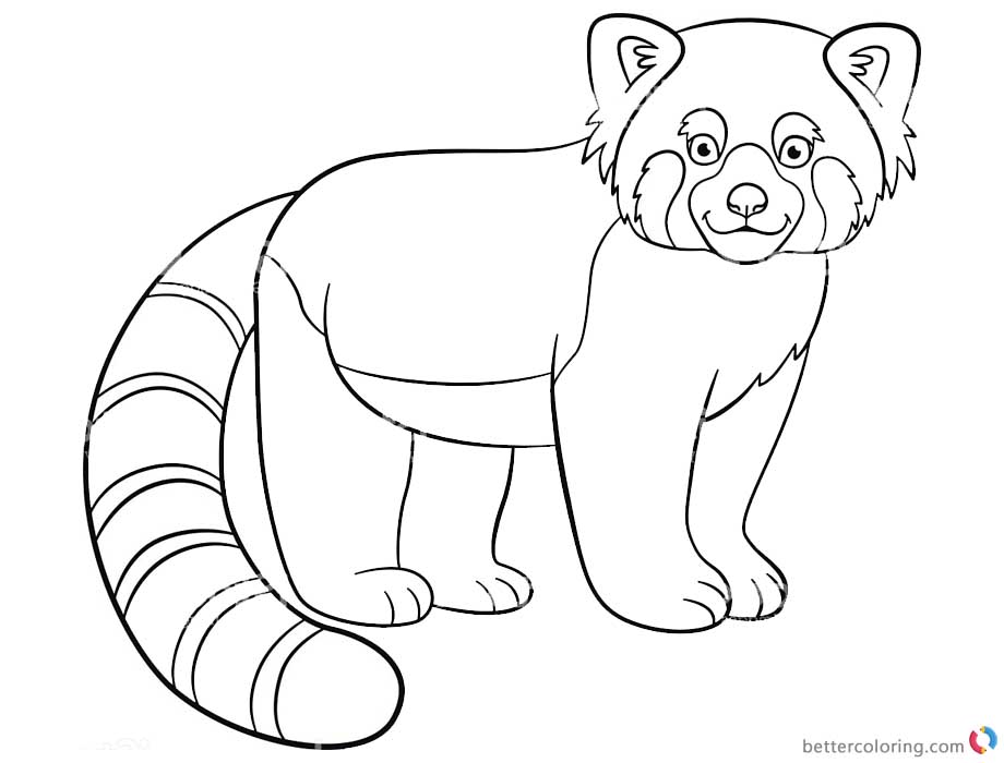 920x700 Red Panda Coloring Pages Lineart Black And White
