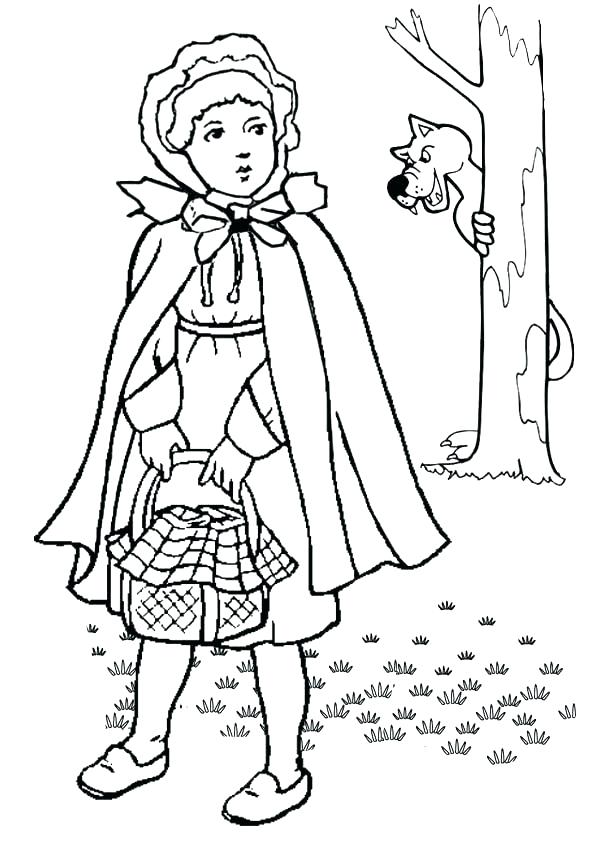 600x850 Printable Red Riding Hood Masks Little Red Riding Hood Coloring