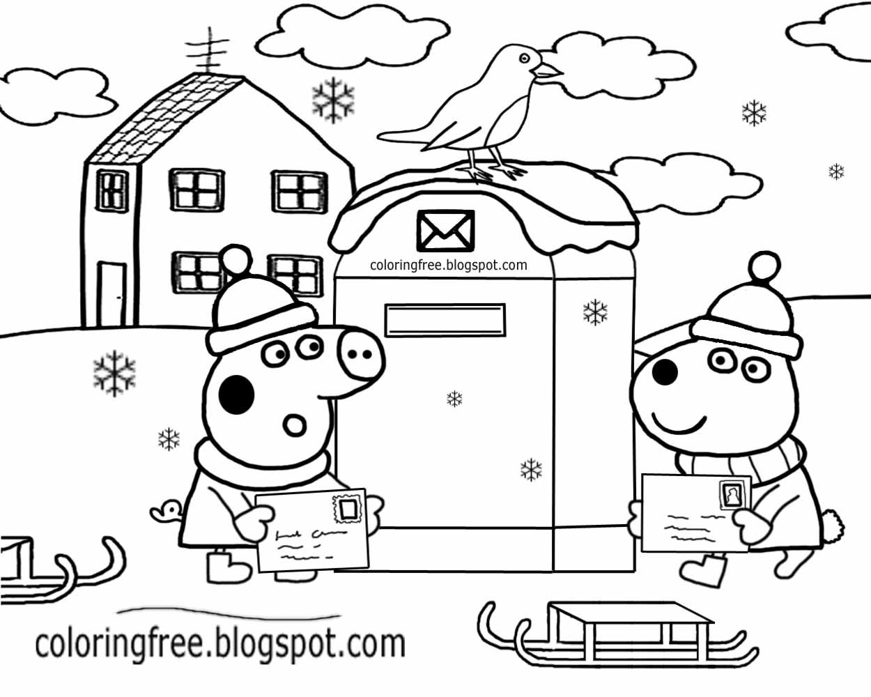 1250x1000 Easy Preschool Activity Cute Red Robin Bird Winter Scene Post Box