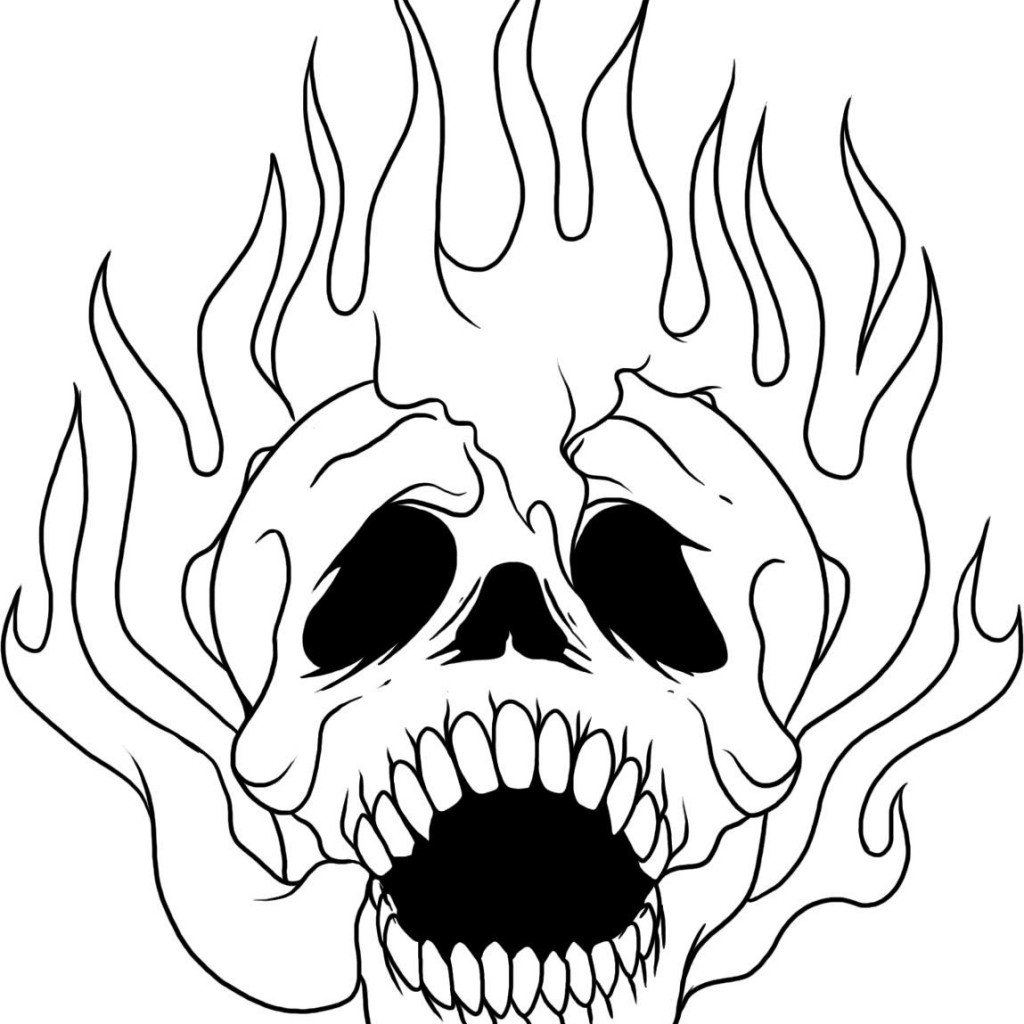 1024x1024 Cool Skull Coloring Page Printable Pages For K