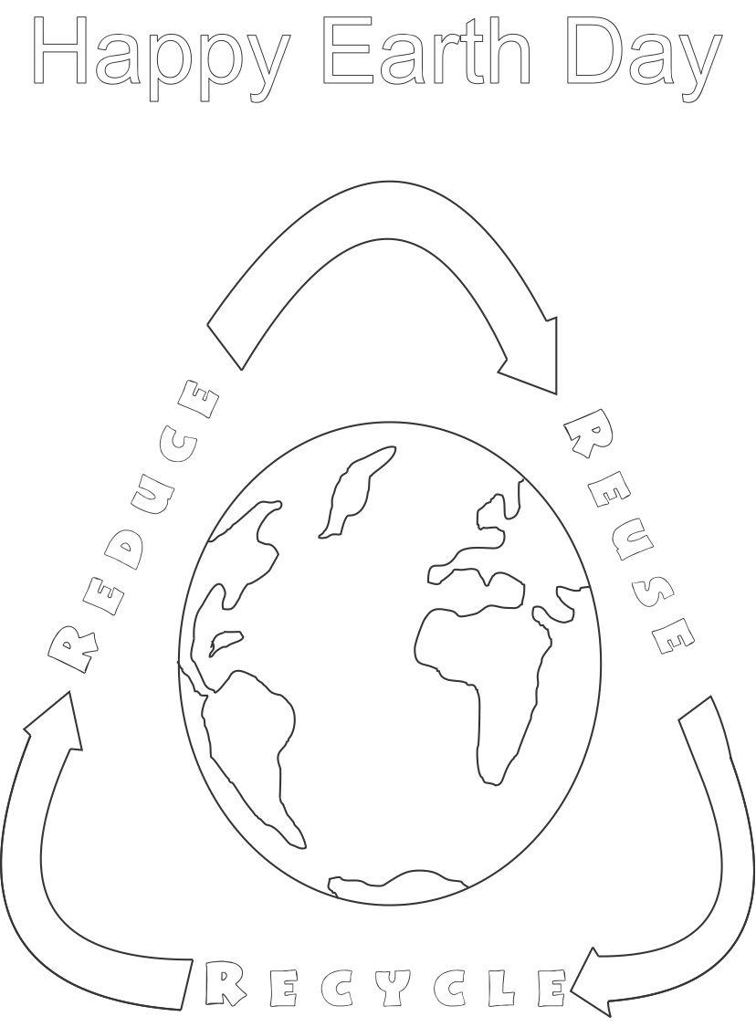 828x1125 Reduce Reuse Recycle Coloring Pages