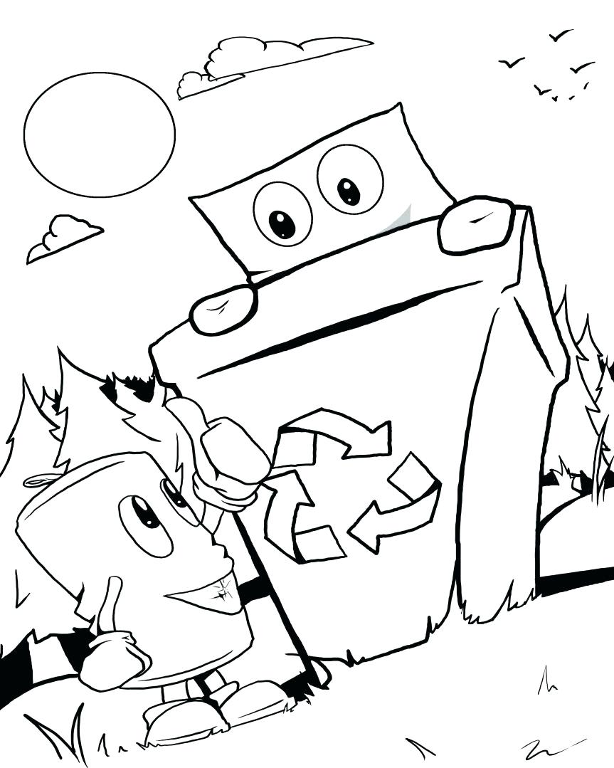 863x1079 Coloring Page ~ Recycling Coloring Pages Refuse Reduce Reuse