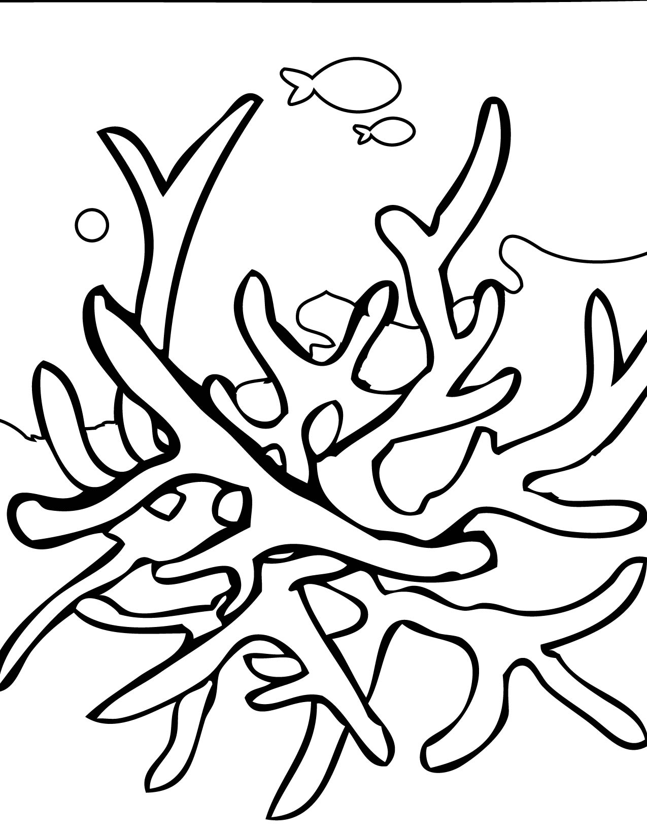 1275x1650 Simple Coral Reef Coloring Pages Color Bros Showy