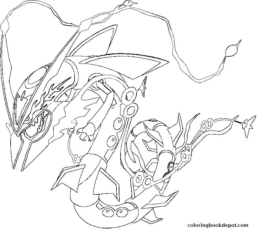 875x775 Pokemon Mega Rayquaza 1 Coloring Pages