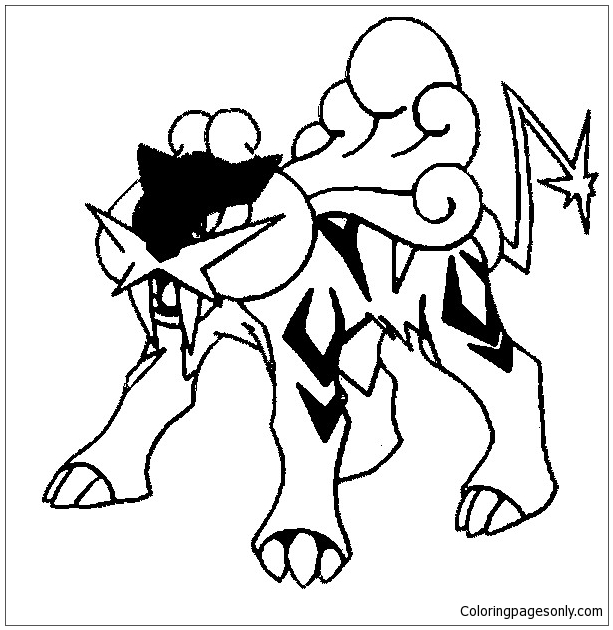 613x630 Raikou Coloring Page