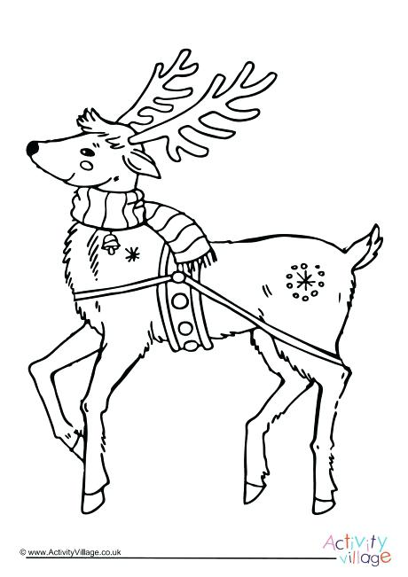460x651 Reindeer Antlers Color Page A Cute With Glowing Nose Coloring