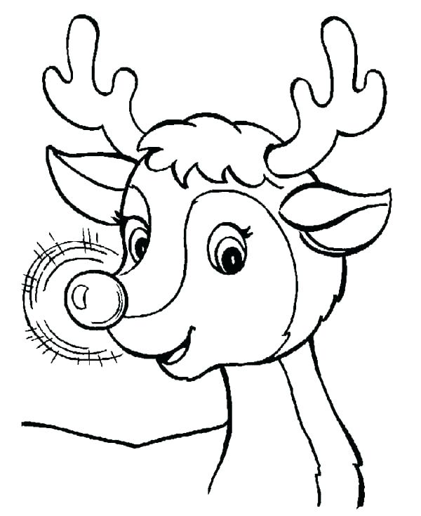 600x734 Reindeer Antlers Coloring Sheets Reindeer Reindeer Template Face