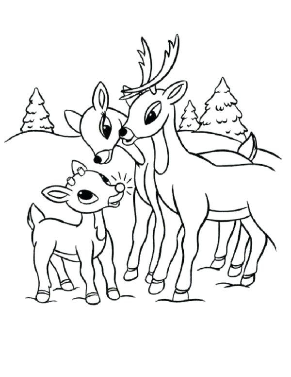 600x776 Coloring Reindeer Coloring Pages And Family Page Antlers
