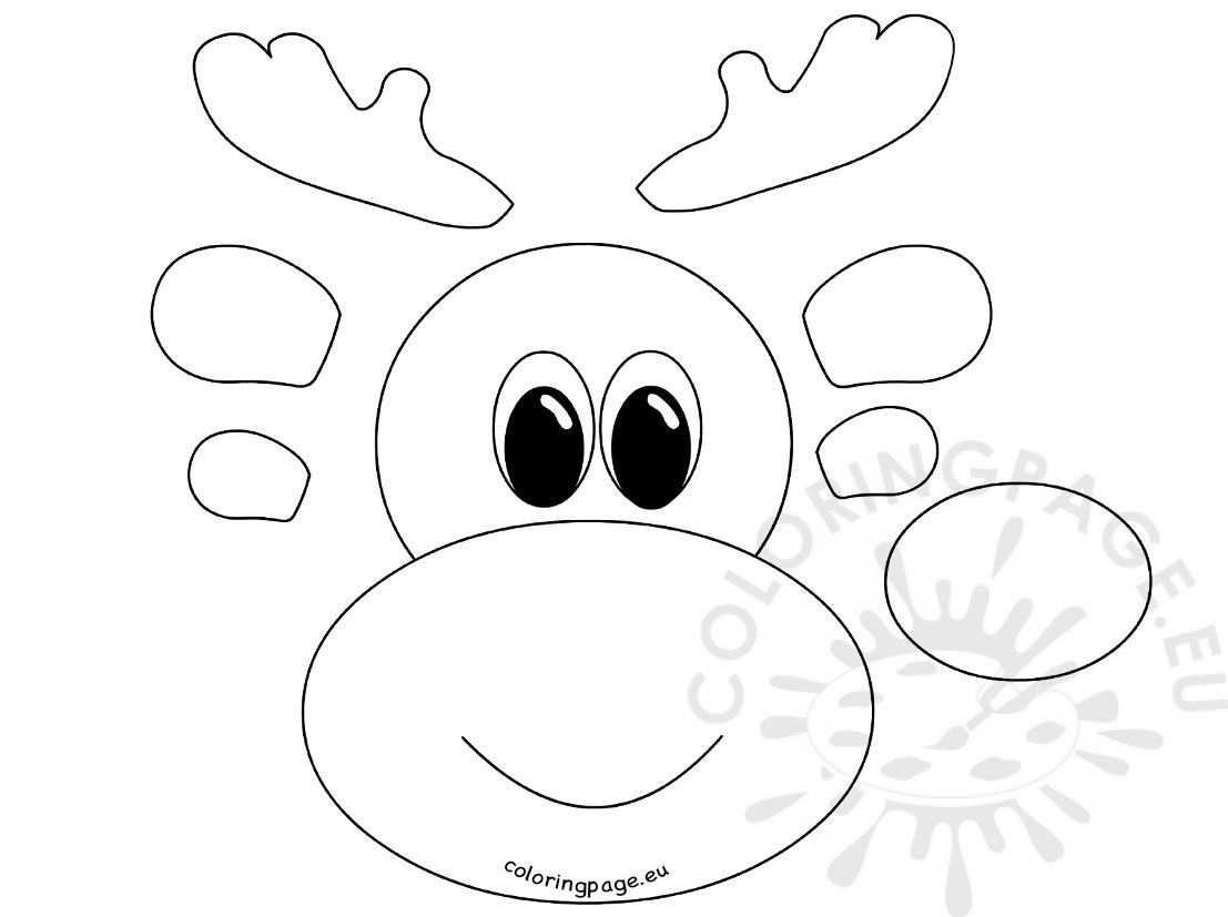 1107x827 Reindeer Face Coloring Page Newyork Rp Com At Rudolph Pages