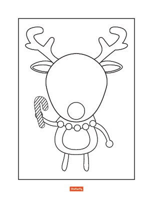 Reindeer Head Coloring Pages