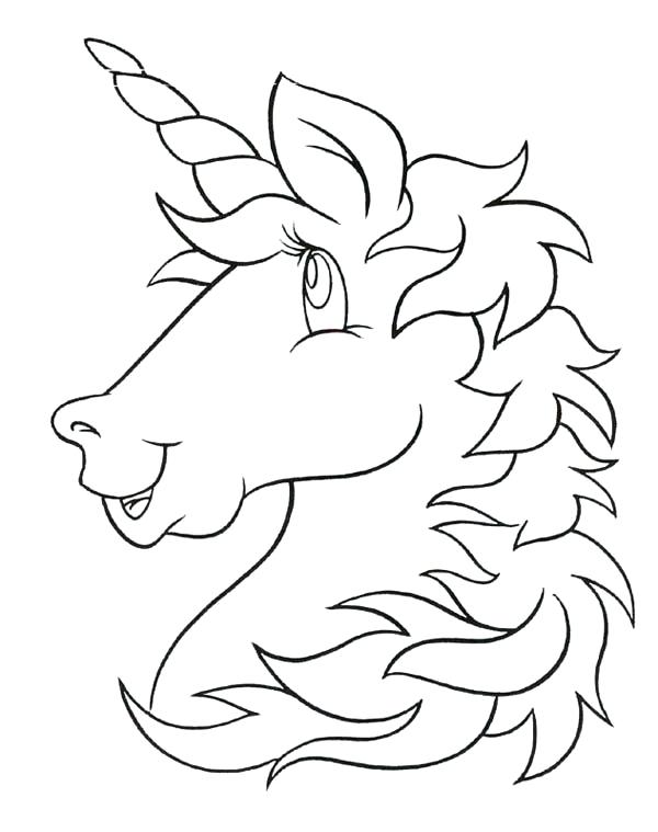 600x759 Head Coloring Page A Cartoon Head Figure Of Unicorn Coloring Page