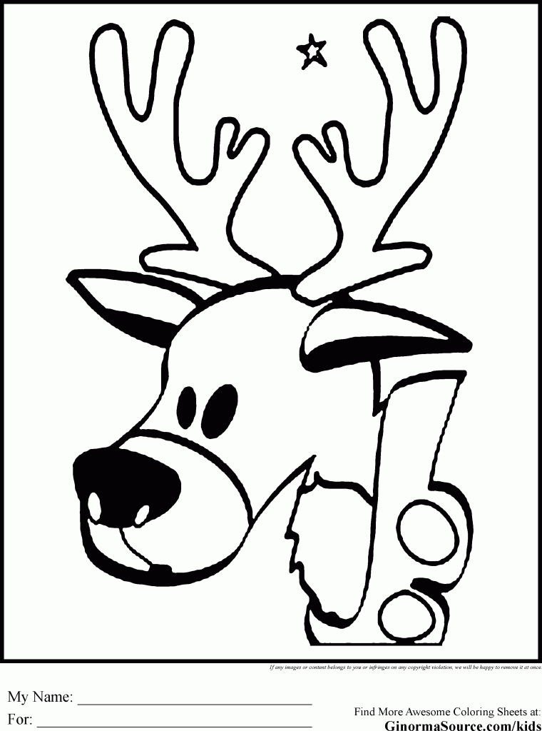 760x1024 Christmas Coloring Pages For Kids Reindeer Designs 3